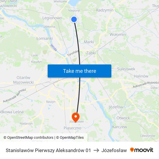 Stanisławów Pierwszy Aleksandrów 01 to Józefosław map