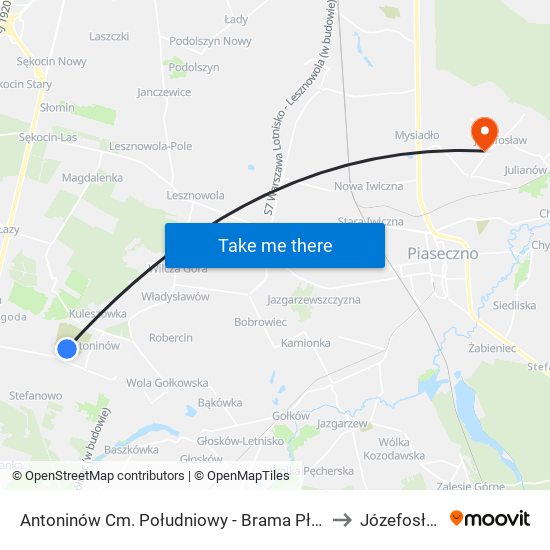 Antoninów Cm. Południowy - Brama Płd. 01 to Józefosław map