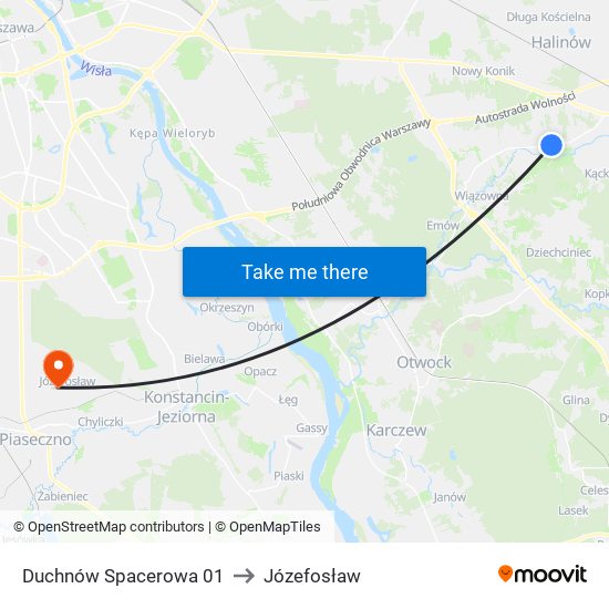 Duchnów Spacerowa 01 to Józefosław map