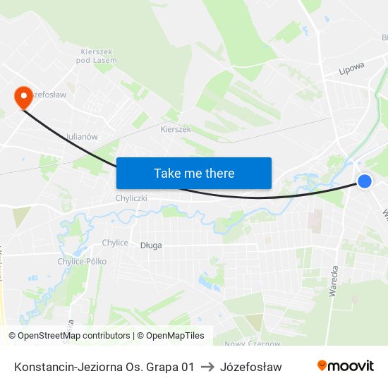 Konstancin-Jeziorna Os. Grapa 01 to Józefosław map