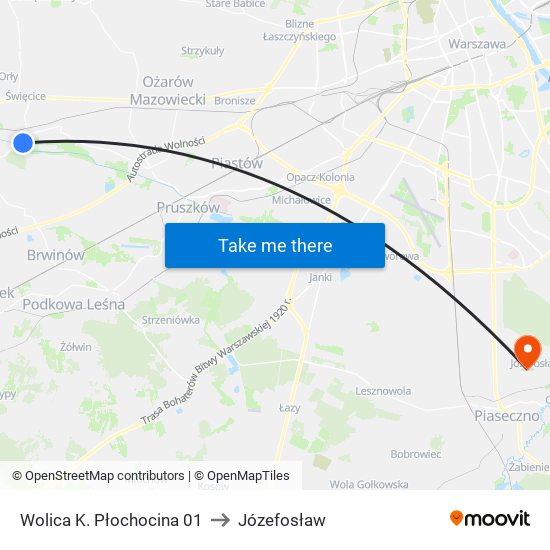 Wolica K. Płochocina 01 to Józefosław map