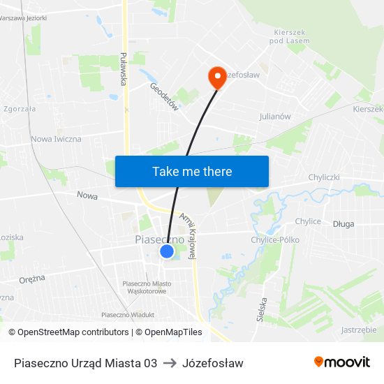 Piaseczno Urząd Miasta 03 to Józefosław map