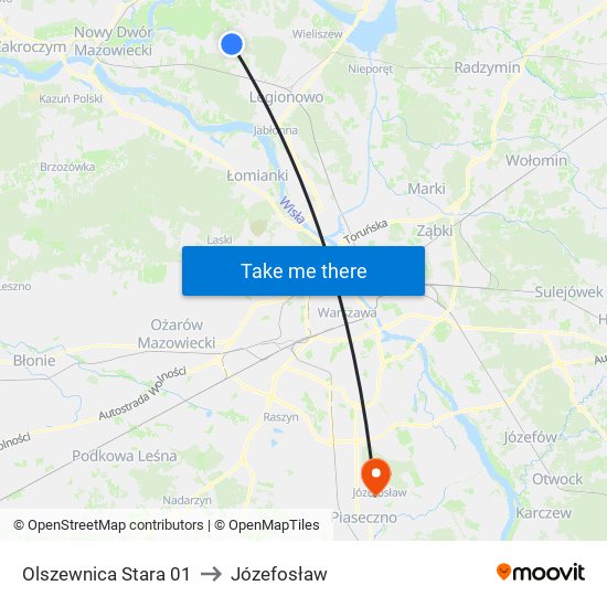 Olszewnica Stara 01 to Józefosław map