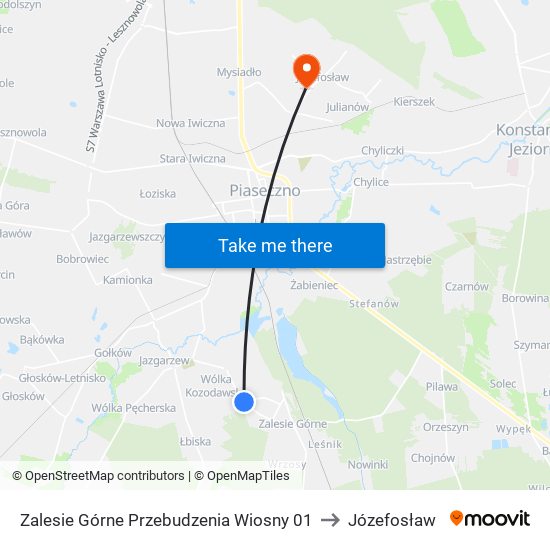 Zalesie Górne Przebudzenia Wiosny 01 to Józefosław map