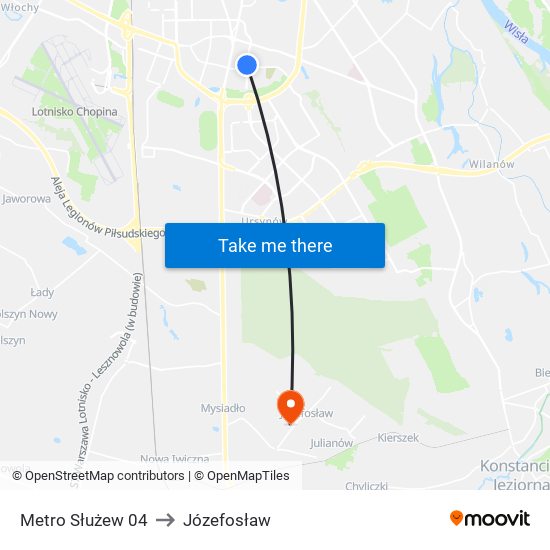 Metro Służew 04 to Józefosław map