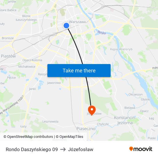 Rondo Daszyńskiego 09 to Józefosław map