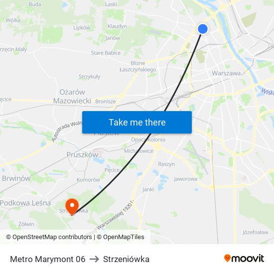 Metro Marymont 06 to Strzeniówka map