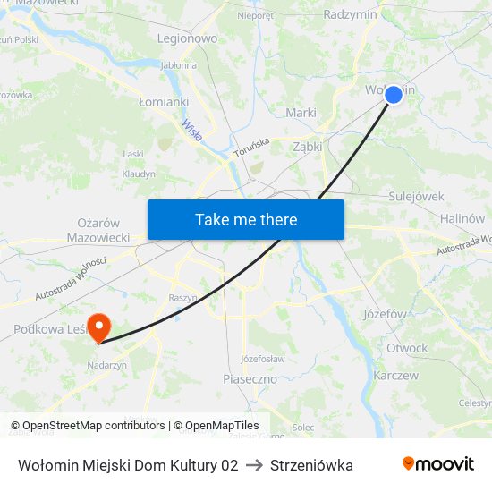 Wołomin Miejski Dom Kultury 02 to Strzeniówka map