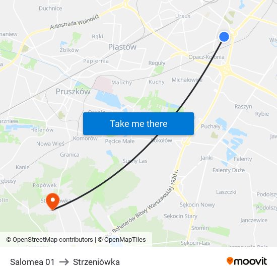 Salomea 01 to Strzeniówka map