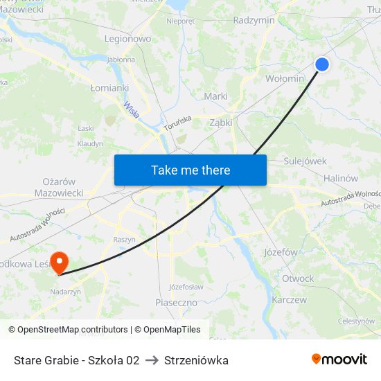 Stare Grabie - Szkoła 02 to Strzeniówka map