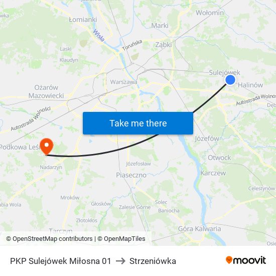 PKP Sulejówek Miłosna 01 to Strzeniówka map