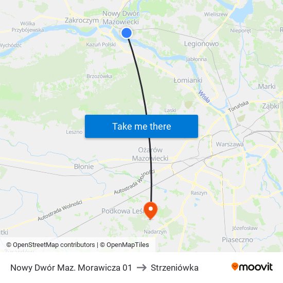 Nowy Dwór Maz. Morawicza 01 to Strzeniówka map