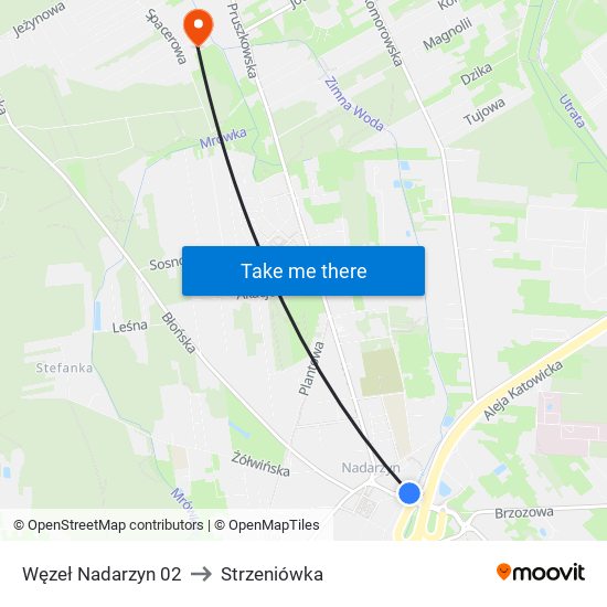 Węzeł Nadarzyn 02 to Strzeniówka map