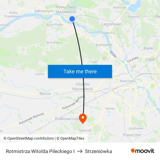 Rotmistrza Witolda Pileckiego I to Strzeniówka map