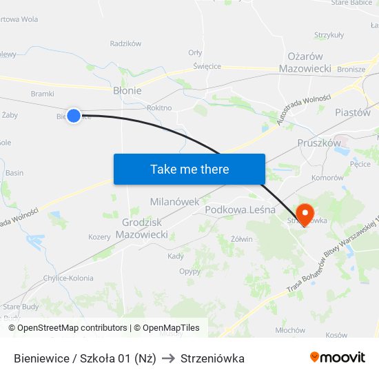 Bieniewice / Szkoła 01 (Nż) to Strzeniówka map