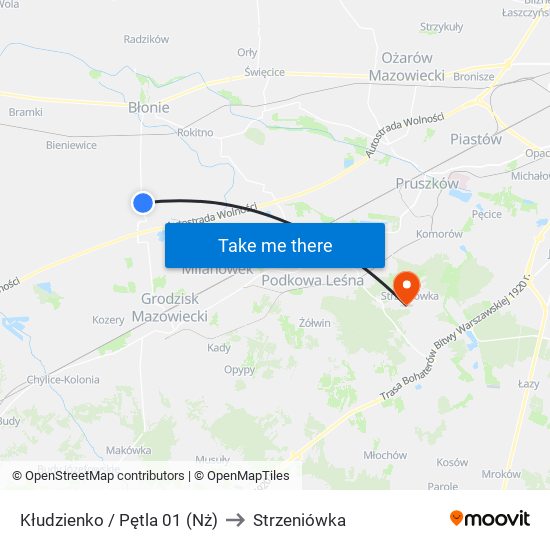 Kłudzienko / Pętla to Strzeniówka map