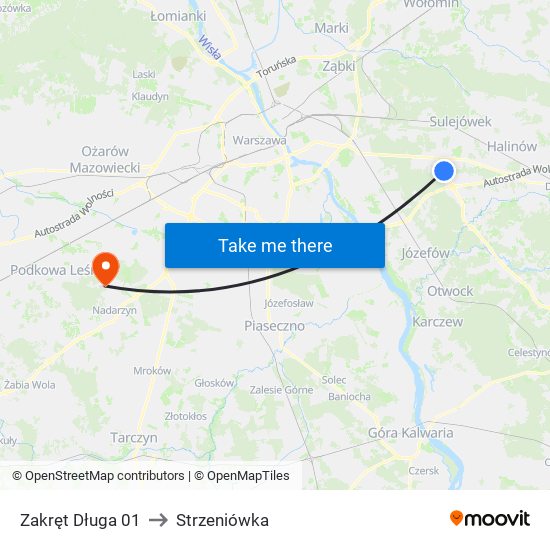 Zakręt Długa 01 to Strzeniówka map