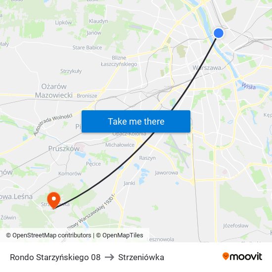 Rondo Starzyńskiego to Strzeniówka map