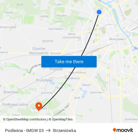 Podleśna - IMGW 03 to Strzeniówka map