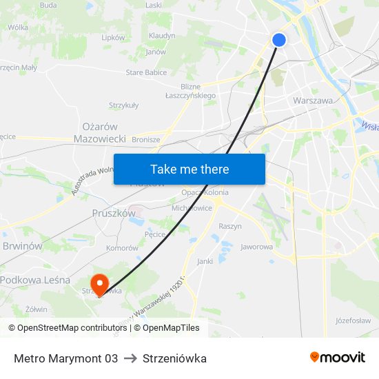 Metro Marymont 03 to Strzeniówka map