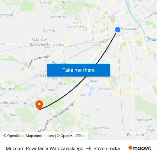 Muzeum Powstania Warszawskiego to Strzeniówka map