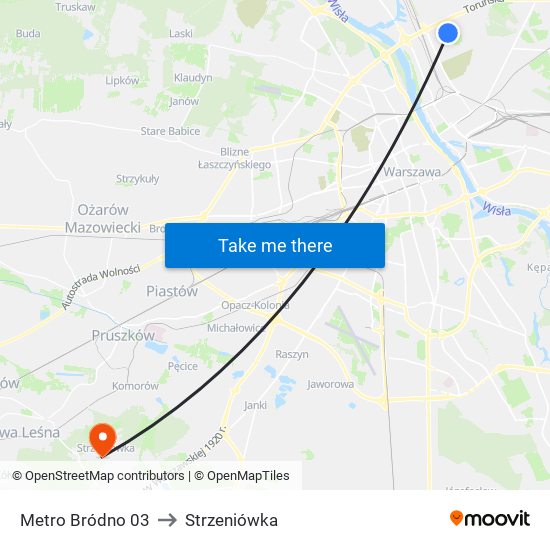 Metro Bródno 03 to Strzeniówka map