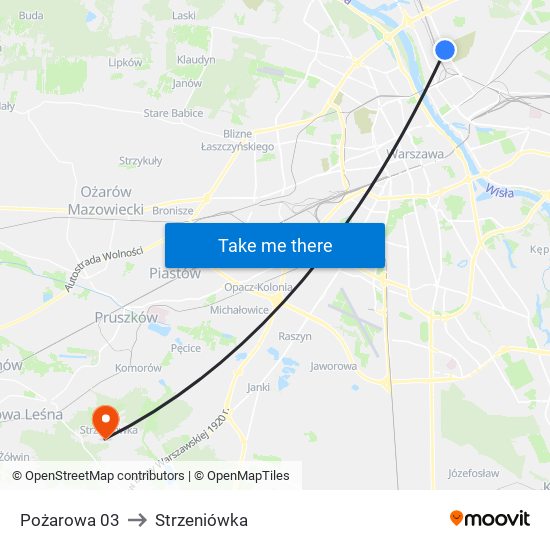 Pożarowa 03 to Strzeniówka map