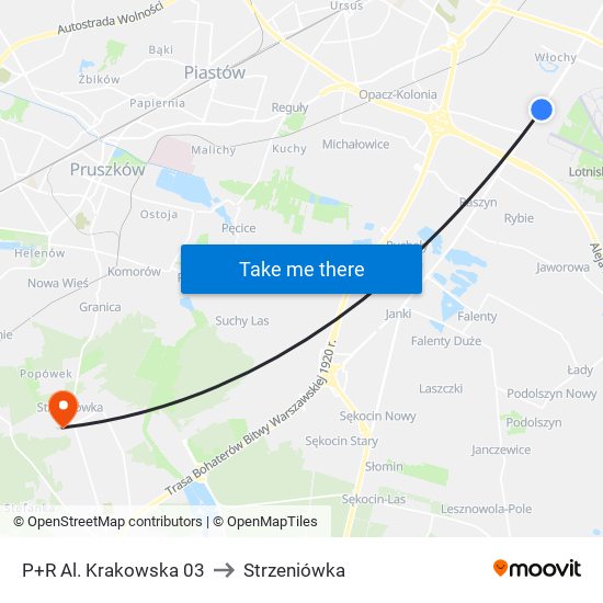 P+R Al. Krakowska 03 to Strzeniówka map