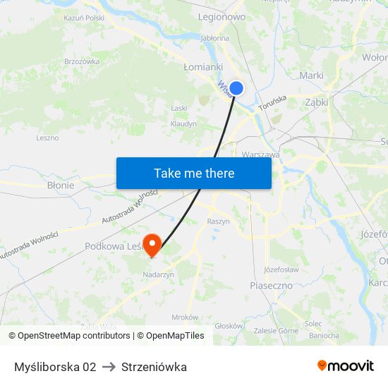 Myśliborska 02 to Strzeniówka map