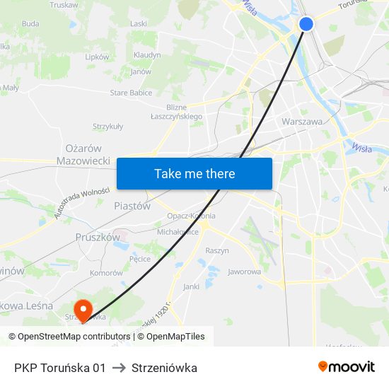 PKP Toruńska 01 to Strzeniówka map