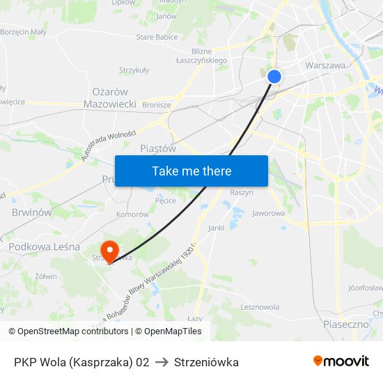 PKP Wola (Kasprzaka) 02 to Strzeniówka map