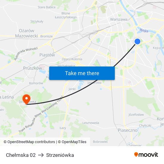 Chełmska 02 to Strzeniówka map