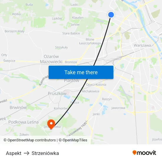 Aspekt to Strzeniówka map