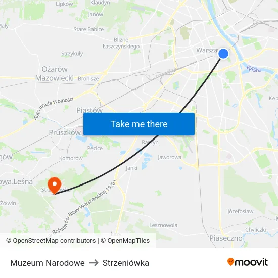 Muzeum Narodowe to Strzeniówka map