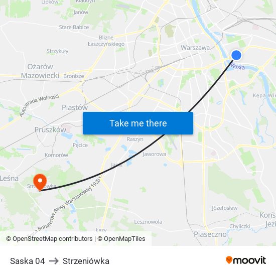 Saska to Strzeniówka map