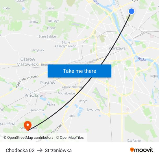 Chodecka 02 to Strzeniówka map