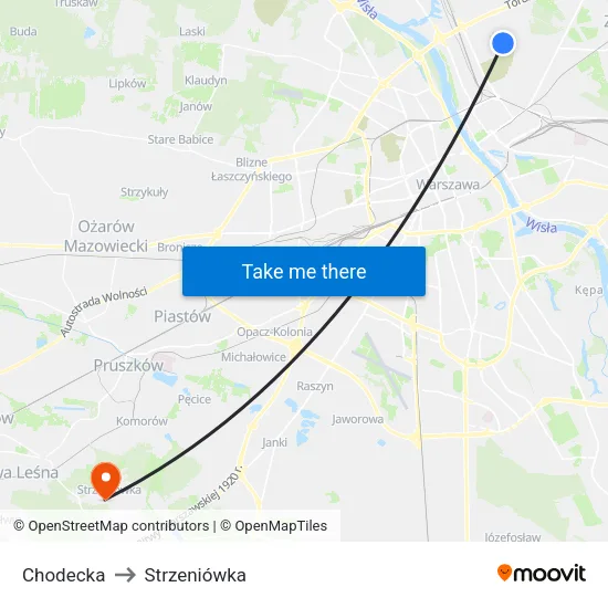 Chodecka to Strzeniówka map
