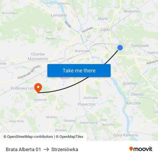 Brata Alberta 01 to Strzeniówka map