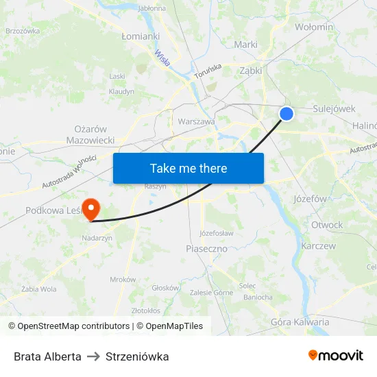 Brata Alberta to Strzeniówka map