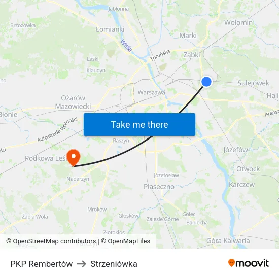 PKP Rembertów to Strzeniówka map