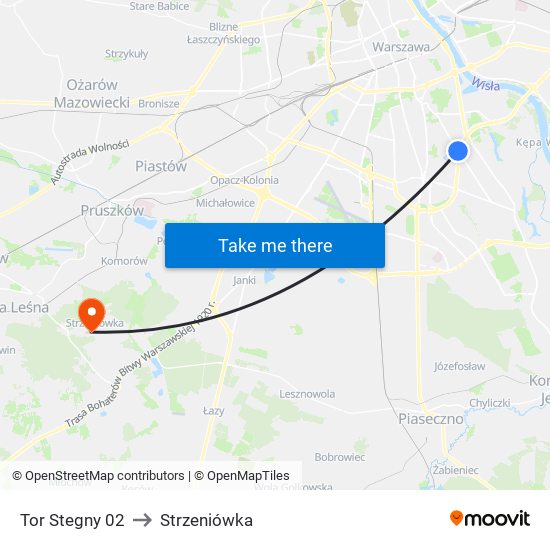 Tor Stegny to Strzeniówka map