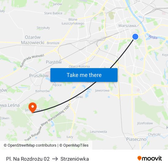 Pl. Na Rozdrożu 02 to Strzeniówka map