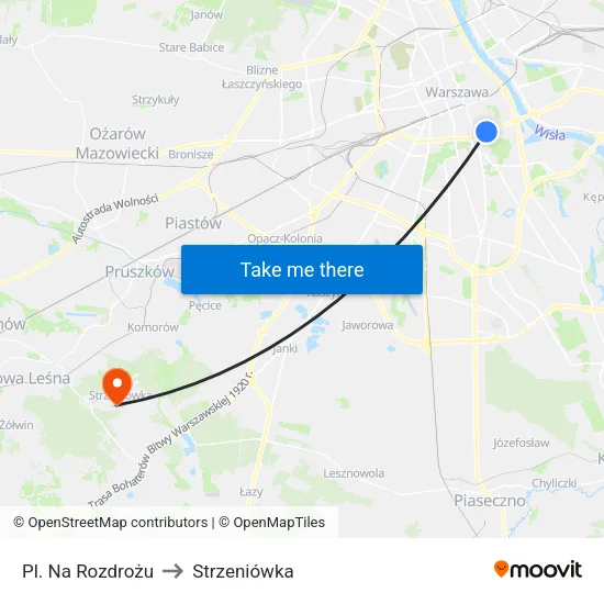 Pl. Na Rozdrożu to Strzeniówka map