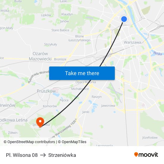 Pl. Wilsona 08 to Strzeniówka map