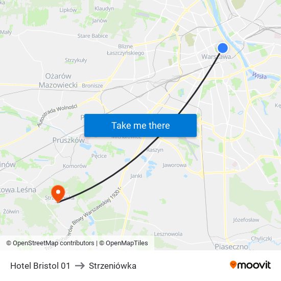 Hotel Bristol 01 to Strzeniówka map