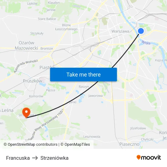 Francuska to Strzeniówka map