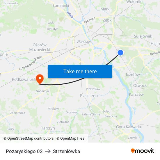 Pożaryskiego 02 to Strzeniówka map