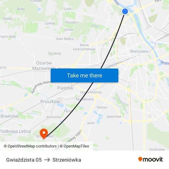 Gwiaździsta 05 to Strzeniówka map