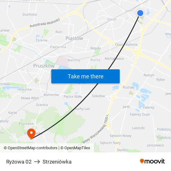 Ryżowa 02 to Strzeniówka map