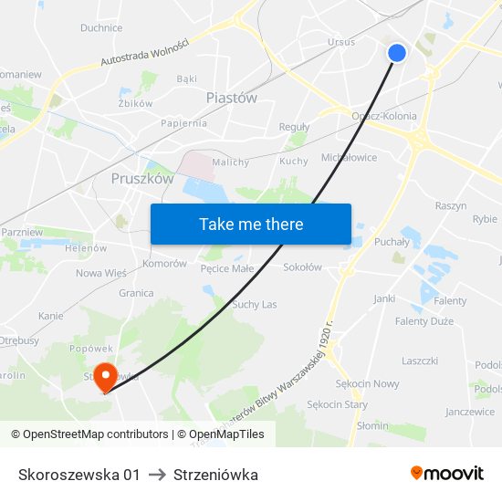 Skoroszewska 01 to Strzeniówka map